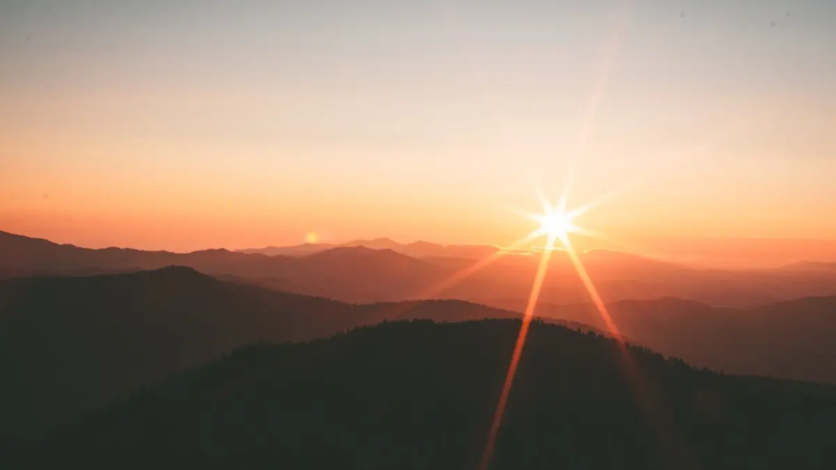 Mountain landscape at sunset